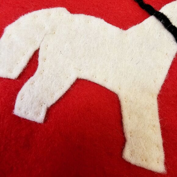 Vintage Double Sided Felt Sequin Christmas Cowboy Stocking Handmade 19" 1950's - Picture 12 of 16